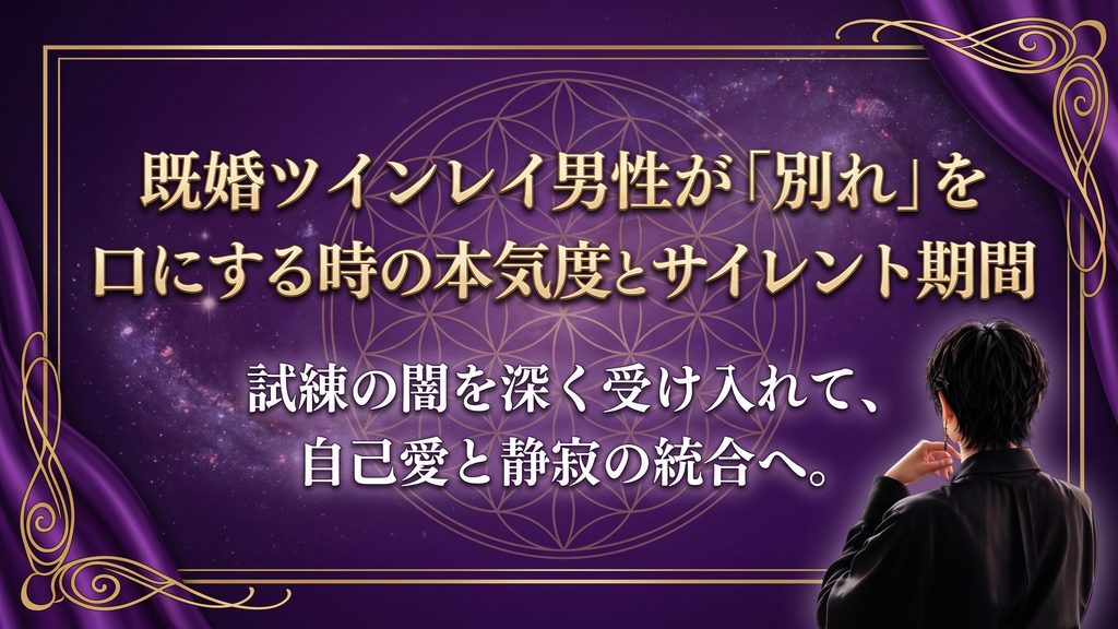 既婚ツインレイ男性が別れを口にする時の本気度とサイレント期間