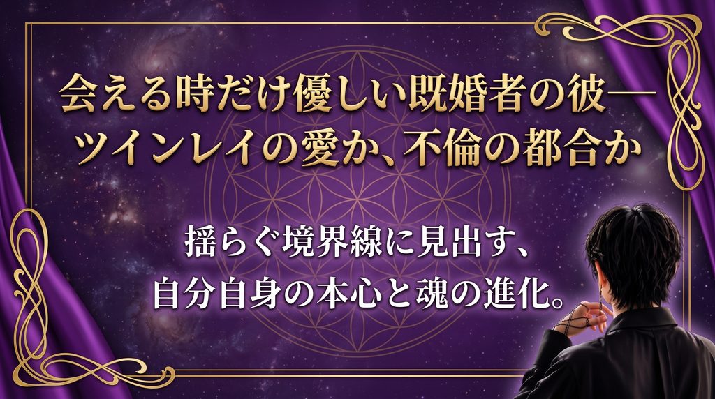 会える時だけ優しい既婚者の彼にツインレイか不倫の都合か悩む女性